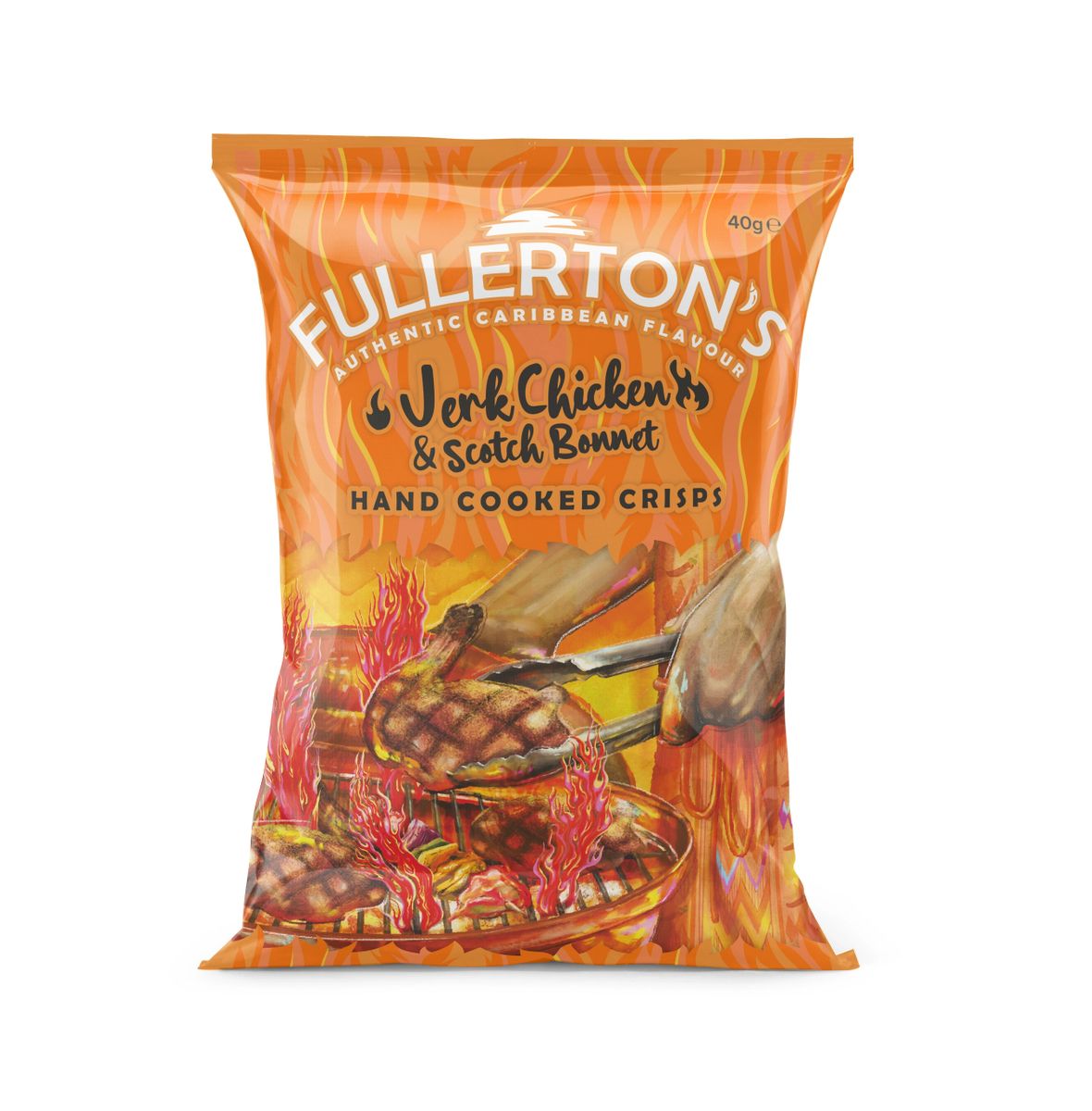 Fullerton's Hand Cooked Crisps Jerk Chicken & Scotch Bonnet Flavour