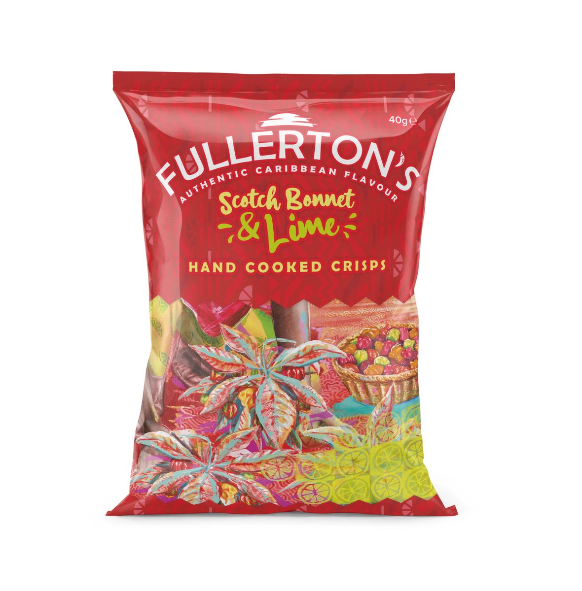 Fullerton's Hand Cooked Crisps Scotch Bonnet & Lime Flavour