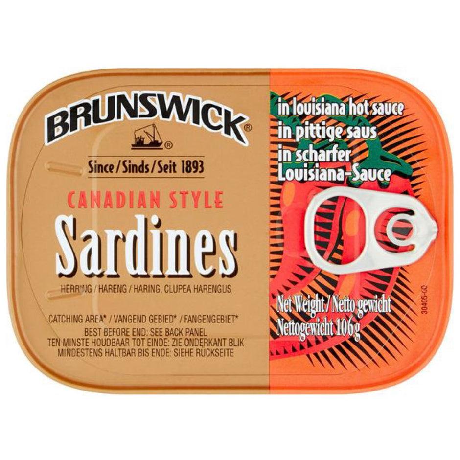 Brunswick Sardines in Louisiana hot sauce (106g) - Montego's Food Market 