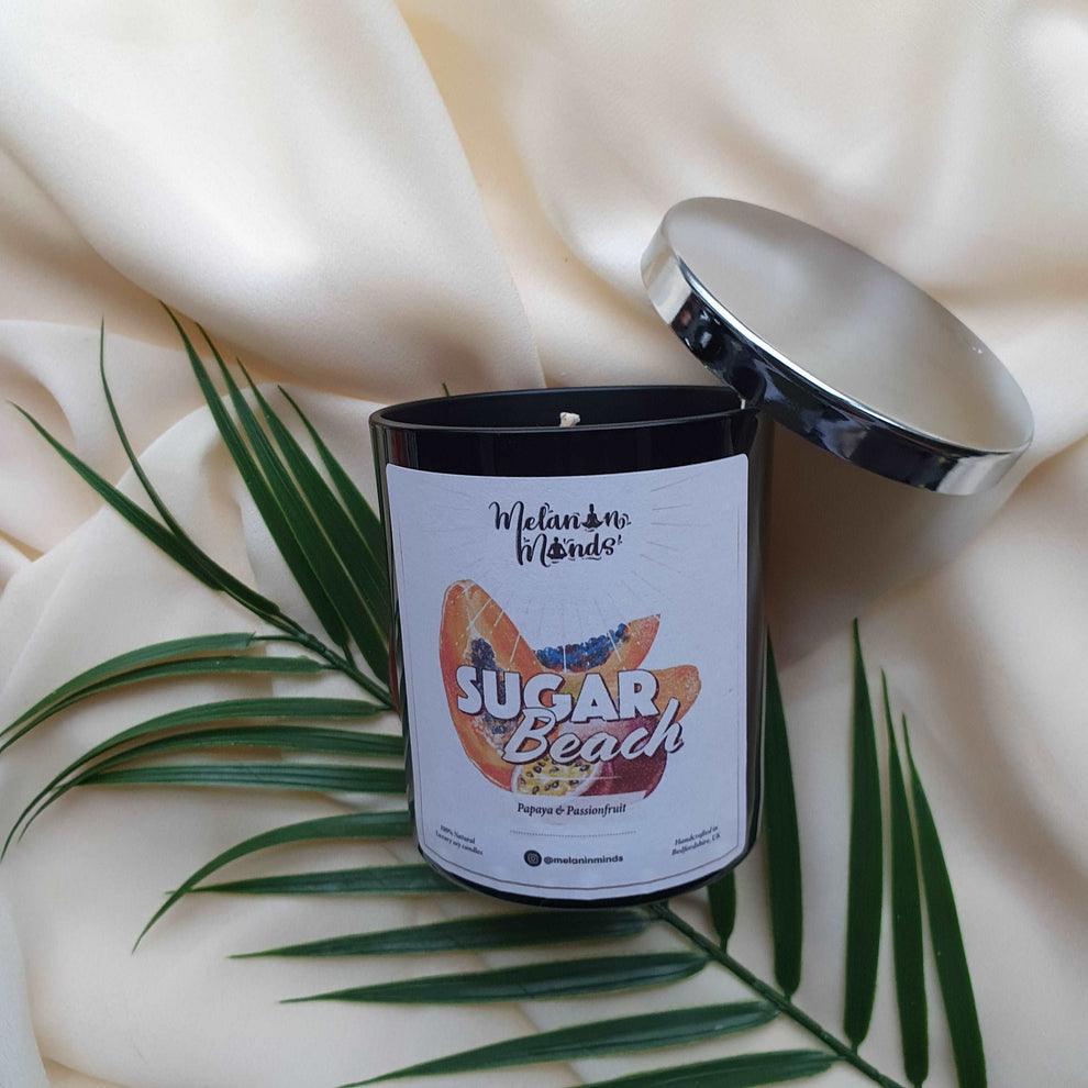 Melanin Minds Candles Sugar Beach (300ml) - Montego's Food Market 