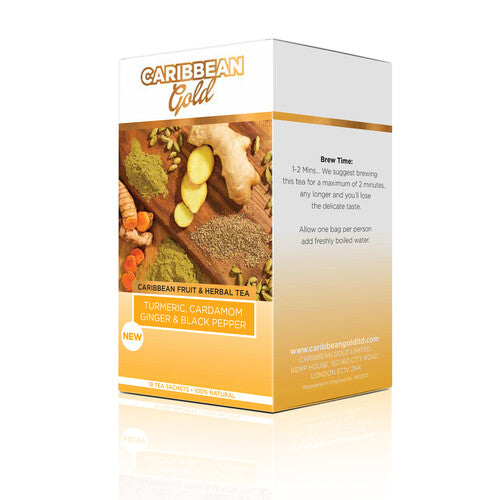 Caribbean Gold Turmeric, Cardamon, Ginger & Black Pepper Tea