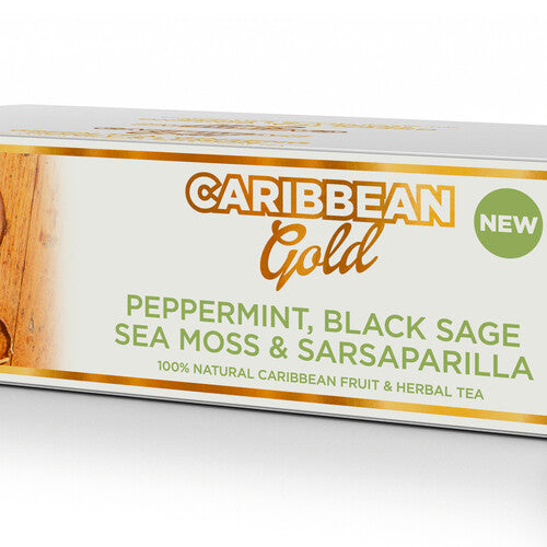 Caribbean Gold Peppermint, Black Sage, Seamoss & Sarsaparilla Tea