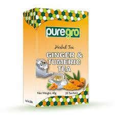 Puregro Ginger & Turmeric Tea (40g) - Montego's Food Market 