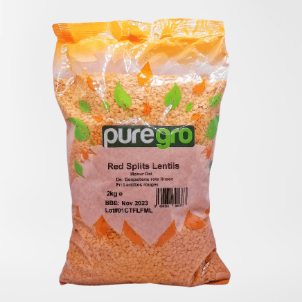 Puregro Red Split Lentils (2kg) - Montego's Food Market 