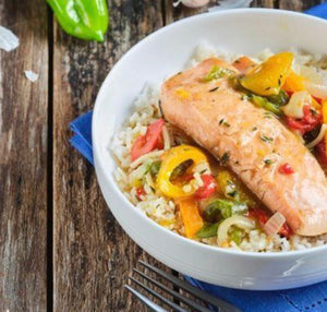 Jamaica On Ice Steam Salmon With Plain Rice