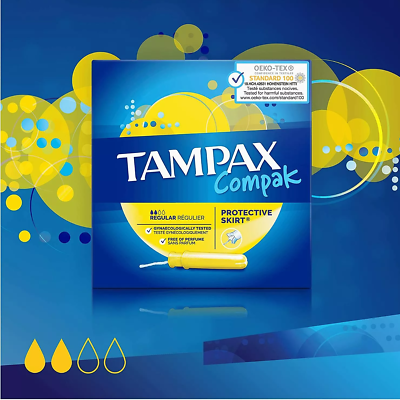 Tampax Compak Regular Absorbency with Applicator Leak Protection 18 Tampons