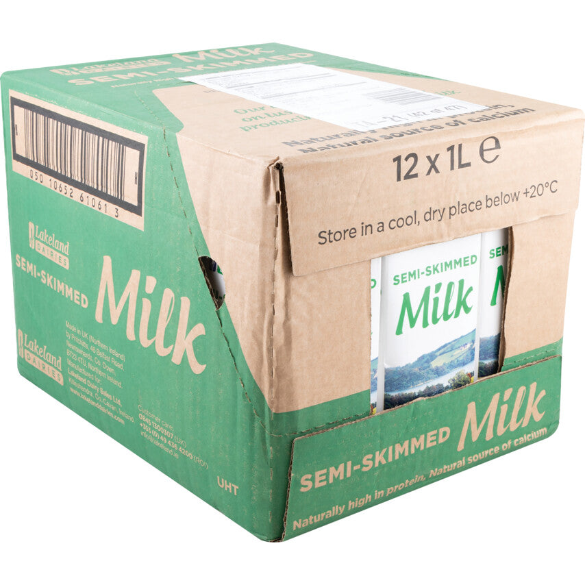 Lakeland Semi Skim Milk 1 Litre Pk12