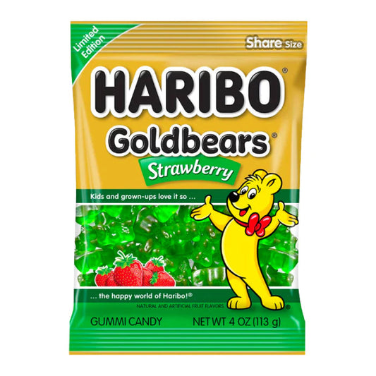 100th Anniversary Edition Haribo GoldBears Strawberry 4 oz Gummi Candy Limited Time Edition